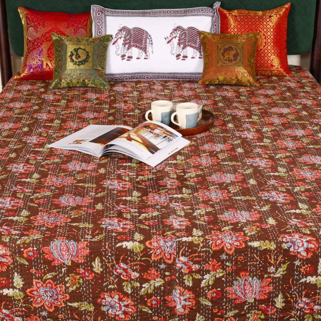kantha bed cover