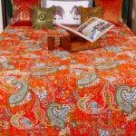 Jaipur Hand Block Printed Cotton Kantha Bed Cover | King Size 90x108 Handmade Bedspread - Image 7