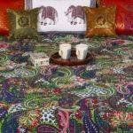 Traditional Jaipuri Block Print Kantha Bed Cover | Handmade 100% Cotton King Size Quilt Bedspread - Image 4