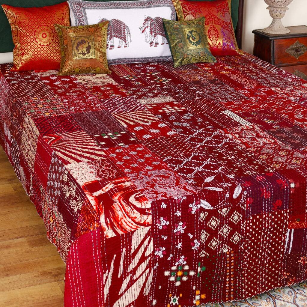 kantha bed cover
