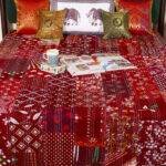Vintage Patchwork Kantha Bed Cover – Handmade Hand Block Printed Cotton Quilt, King Size Bedspread - Image 4