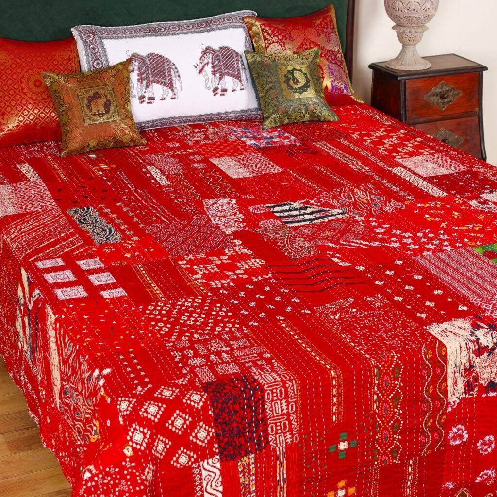 kantha bed cover