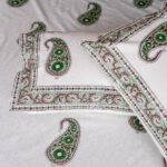 Jaipuri Hand Block Printed King Size Bedsheet – 100% Pure Cotton Pejali Paisley Design with 2 Pillow Covers - Image 6