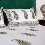 Jaipuri Hand Block Printed King Size Bedsheet – 100% Pure Cotton Pejali Paisley Design with 2 Pillow Covers - Image 4