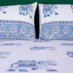 Jaipuri Royal Elephant Hand Block Printed King Size Cotton Bedsheet – 100% Pure Cotton with 2 Pillow Covers | Handmade in India - Image 4