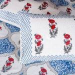 Jaipur Hand Block Print Poppy Cotton Bedsheet – Soft Breathable King Size Bed Sheet with Pillow Covers - Image 3