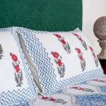 Jaipur Hand Block Print Poppy Cotton Bedsheet – Soft Breathable King Size Bed Sheet with Pillow Covers - Image 2