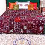 Hand Block Printed Patchwork Kantha Bed Cover – 100% Pure Cotton Handmade Jaipuri Quilt, King Size Bedspread - Image 2