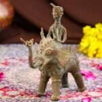 Handcrafted Tribal Dhokra Brass Elephant With Tribal Man – Lost Wax Indian Art - Image 5
