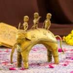 Handmade Brass Dhokra Tribal Elephant with Tribal Men | Traditional Indian Folk Art Sculpture - Image 5
