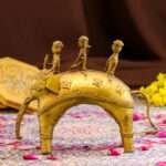Handmade Brass Dhokra Tribal Elephant with Tribal Men | Traditional Indian Folk Art Sculpture - Image 4