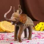 Handcrafted Dhokra Brass Tribal Elephant With Tribal Man– Lost Wax Indian Art 5inches - Image 5