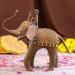 Handcrafted Dhokra Brass Tribal Elephant With Tribal Man– Lost Wax Indian Art 5inches - Image 4