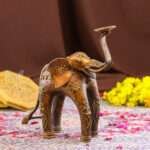 Handcrafted Dhokra Brass Tribal Elephant Candle Stand– Timeless Indian Art - Image 2