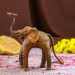 Handcrafted Dhokra Brass Tribal Elephant Candle Stand– Timeless Indian Art - Image 5