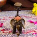 Handcrafted Dhokra Brass Tribal Man Elephant Candle Stand – Timeless Indian Art - Image 6