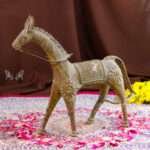 Handmade Brass Dhokra Tribal Horse Statue | Traditional Indian Folk Art Sculpture - Image 4