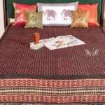 Bagru Hand Block Printing Hand stitched Kantha Bed Cover Bagru Hand Block Printing – Handmade Cotton Bedspread, King Size 90 × 108 Inches - Image 6