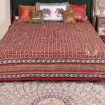 Beautiful Bagru Hand Block Printing Hand stitched Kantha Bed Cover – Handmade Cotton Bedspread, King Size 90 × 108 Inches - Image 6