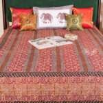 Bagru Hand Block Printing Hand stitched Kantha Bed Cover – Handmade Cotton Bedspread, King Size 90 × 108 Inches - Image 3