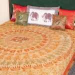 Hand stitched Rajasthani Kantha Bed Cover with Traditional Indian Embroidery – Handmade Cotton Bedspread, King Size 90 × 108 Inches - Image 5