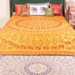 Hand stitched Rajasthani Kantha Bed Cover with Traditional Indian Embroidery – Handmade Cotton Bedspread, King Size 90 × 108 Inches - Image 4