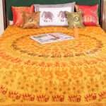 Hand stitched Rajasthani Kantha Bed Cover with Traditional Indian Embroidery – Handmade Cotton Bedspread, King Size 90 × 108 Inches - Image 5