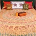 Hand stitched Rajasthani Kantha Bed Cover with Traditional Indian Embroidery – Handmade Cotton Bedspread, King Size 90 × 108 Inches - Image 4