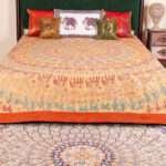 Hand stitched Rajasthani Kantha Bed Cover with Traditional Indian Embroidery – Handmade Cotton Bedspread, King Size 90 × 108 Inches - Image 3