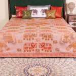 Hand stitched Elephant Kantha Bed Cover with Traditional Indian Embroidery – Handmade Cotton Bedspread, King Size 90 × 108 Inches - Image 7