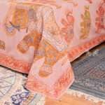 Hand stitched Elephant Kantha Bed Cover with Traditional Indian Embroidery – Handmade Cotton Bedspread, King Size 90 × 108 Inches - Image 2