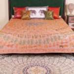 Hand stitched Rajasthani Kantha Bed Cover with Traditional Indian Embroidery – Handmade Cotton Bedspread, King Size 90 × 108 Inches - Image 7