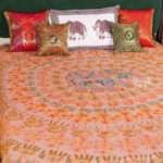 Hand stitched Rajasthani Kantha Bed Cover with Traditional Indian Embroidery – Handmade Cotton Bedspread, King Size 90 × 108 Inches - Image 4