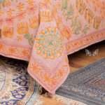 Hand stitched Rajasthani Kantha Bed Cover with Traditional Indian Embroidery – Handmade Cotton Bedspread, King Size 90 × 108 Inches - Image 3