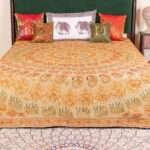 Hand stitched Rajasthani Kantha Bed Cover with Traditional Indian Embroidery – Handmade Cotton Bedspread, King Size 90 × 108 Inches - Image 3