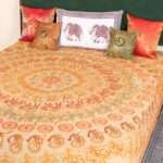 Hand stitched Rajasthani Kantha Bed Cover with Traditional Indian Embroidery – Handmade Cotton Bedspread, King Size 90 × 108 Inches - Image 4