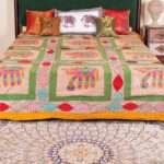 Hand Stitched Kantha Appliqué Work Bed Cover – Handmade Cotton Patchwork Bedspread, King Size 90 × 108 Inches - Image 7