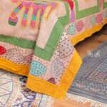 Hand Stitched Kantha Appliqué Work Bed Cover – Handmade Cotton Patchwork Bedspread, King Size 90 × 108 Inches - Image 3