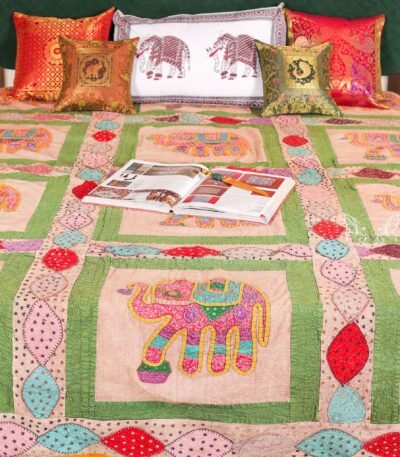 Appliqué Work Bed Cover