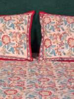 Beige Hand Block Print Bagru Cotton Double Bedsheet 90 x 108 | 100% Natural Dyed Handmade - Image 6