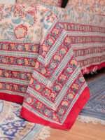 Beige Hand Block Print Bagru Cotton Double Bedsheet 90 x 108 | 100% Natural Dyed Handmade - Image 4
