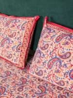 Elegant Beige Bagru Hand Block Printed Double Bedsheet | 100% Pure Cotton | 2 Pillow Covers - Image 5