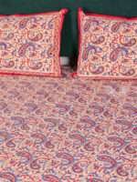 Elegant Beige Bagru Hand Block Printed Double Bedsheet | 100% Pure Cotton | 2 Pillow Covers - Image 4