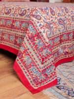 Elegant Beige Bagru Hand Block Printed Double Bedsheet | 100% Pure Cotton | 2 Pillow Covers - Image 2