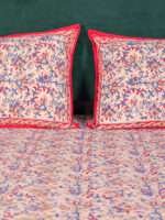 Beige Hand Block Print Bagru Cotton Double Bedsheet 90 x 108 | 100% Natural Dyed Handmade - Image 2