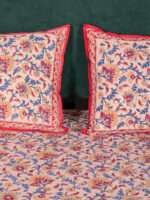 Premium Beige Hand Block Bagru Print Cotton Double Bedsheet | Natural Dyed 100% Cotton | 90 x 108 Inches - Image 6