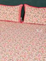 Luxury Beige Bagru Print Double Bedsheet | Handmade Natural Dyed Cotton | Traditional Indian Block Print - Image 2