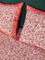 Beige Bagru Print Double Bedsheet