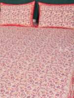 Beige Bagru Print Double Bedsheet