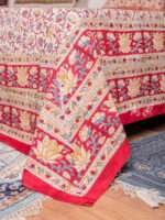 Beige Bagru Print Double Bedsheet